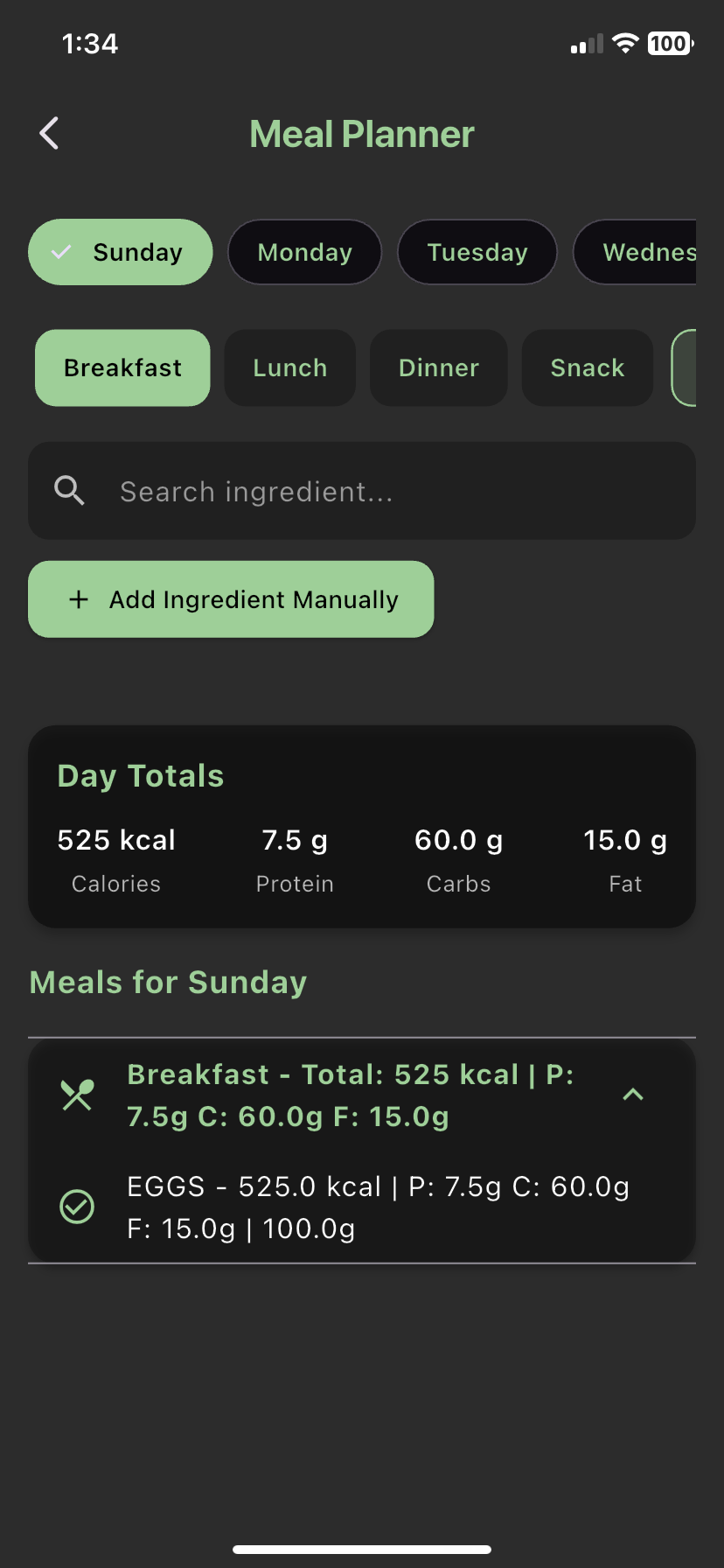 Fitsphere meal logging